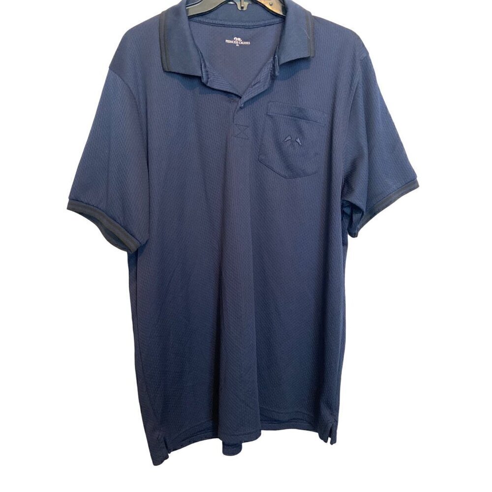 Princess Cruises XL Navy Blue Polo Shirt pit to pit 24" length 30"‎